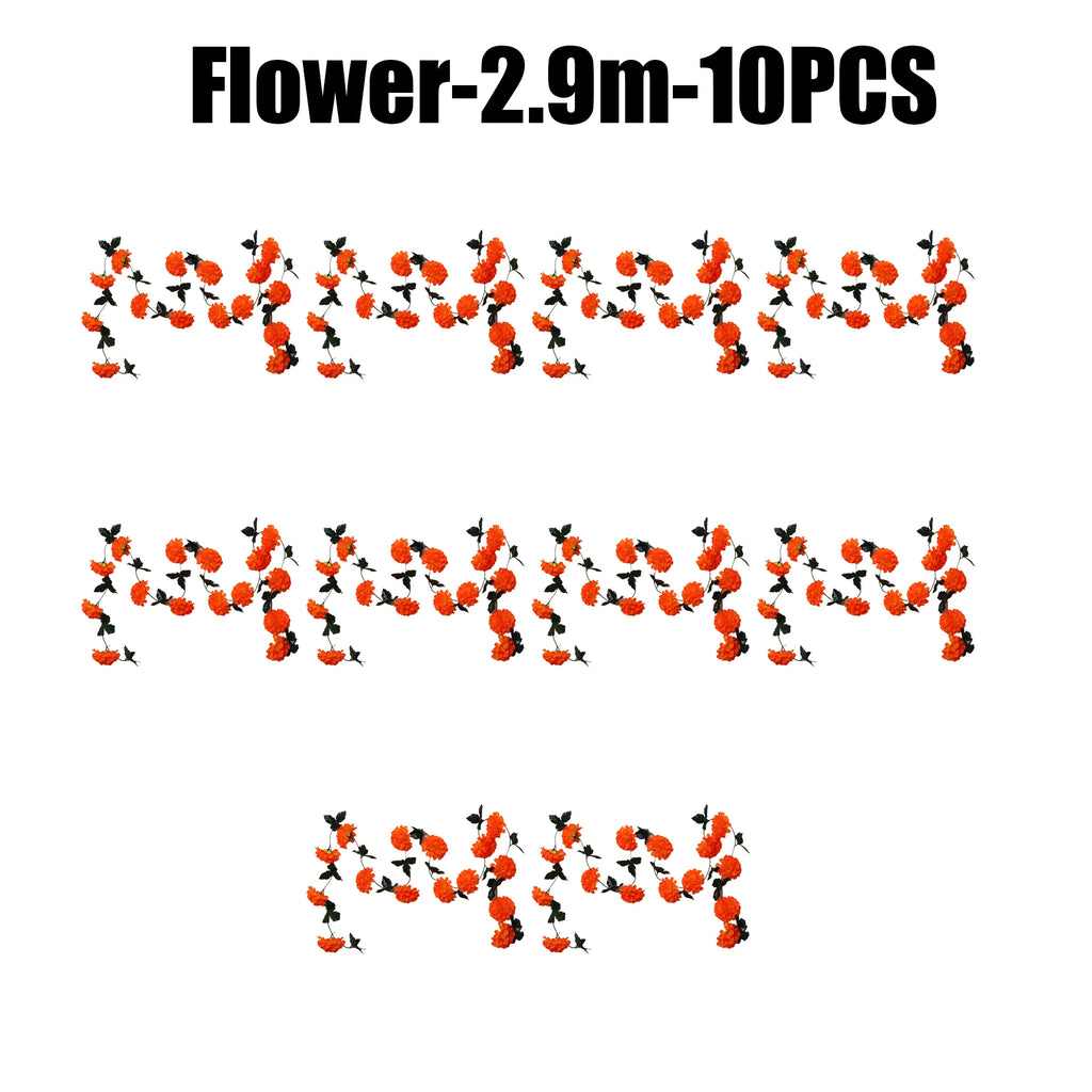 Artificial Marigold Wreath Garland | Halloween & Muertos Decor Floral Wreath Garland Babs 10Sets