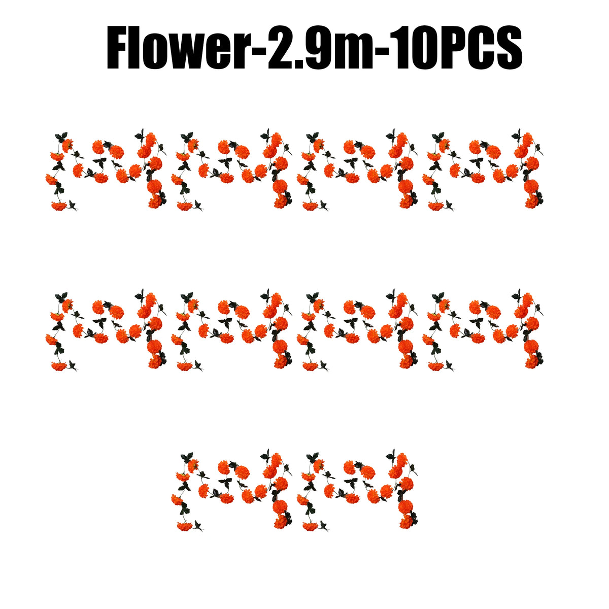 Artificial Marigold Wreath Garland | Halloween & Muertos Decor Floral Wreath Garland Babs 10Sets