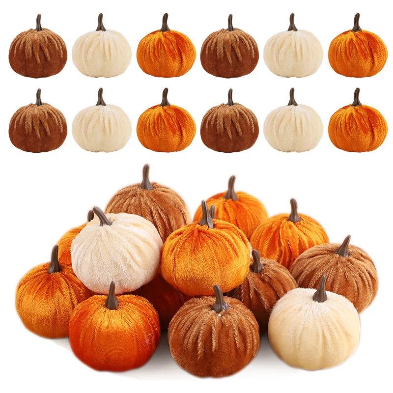 Flannel Artificial Pumpkins – Halloween & Thanksgiving Decor Artificial Pumpkin Decor Babs