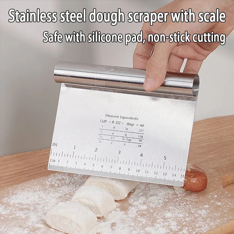 Stainless Steel Dough Scraper & Bread Cutter | Baking Tool Dough Scraper Tool Babs