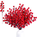 Artificial Holly Berry Branches for Christmas & Wedding Décor Artificial Holly Picks Babs Red 20 pcs