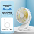 Clip-On Desktop Mini Fan – Quiet 3-Speed, Portable Summer Fan Clip-On Desk Fan Babs 1Pc white