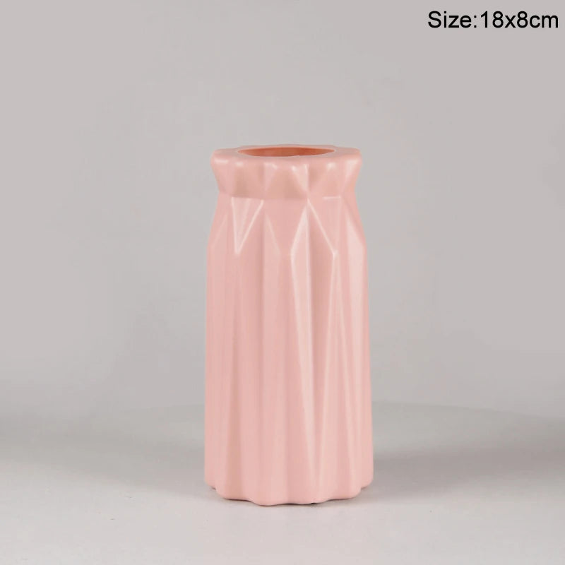Modern Nordic Plastic Flower Vase – Tabletop Bouquet Pot Decorative Flower Vase Babs Style13
