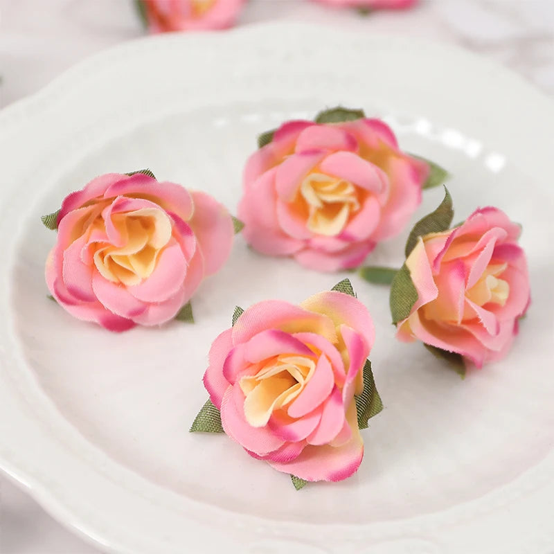 20Pcs Mini Silk Rose Flower Heads for DIY Wedding & Home Decor Artificial Flower Heads Babs