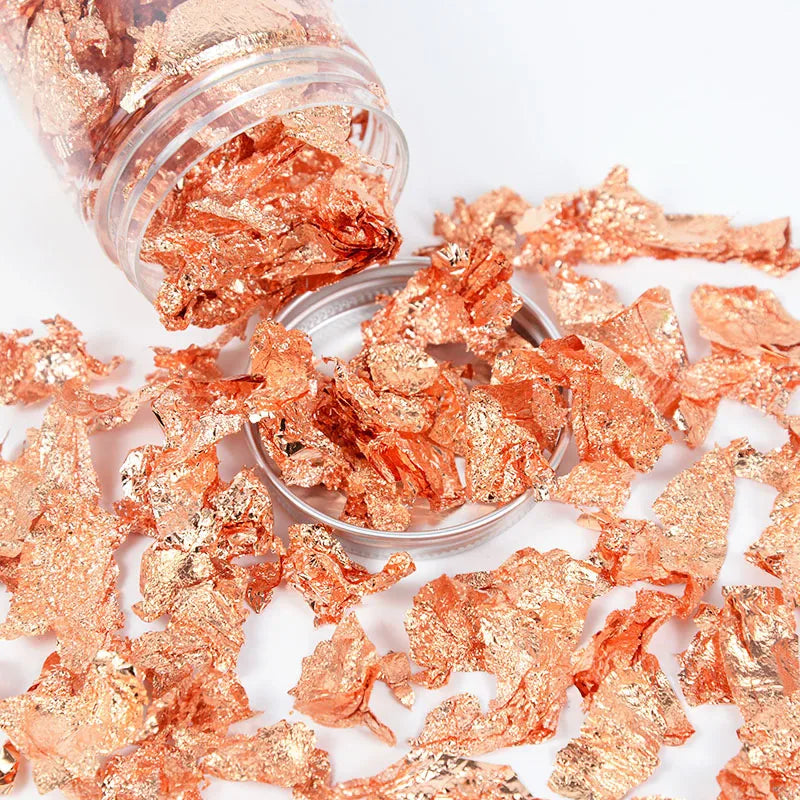 Gold Silver Copper Foil Flakes 3g – Nail Art & DIY Craft Craft Foil Flakes Babs