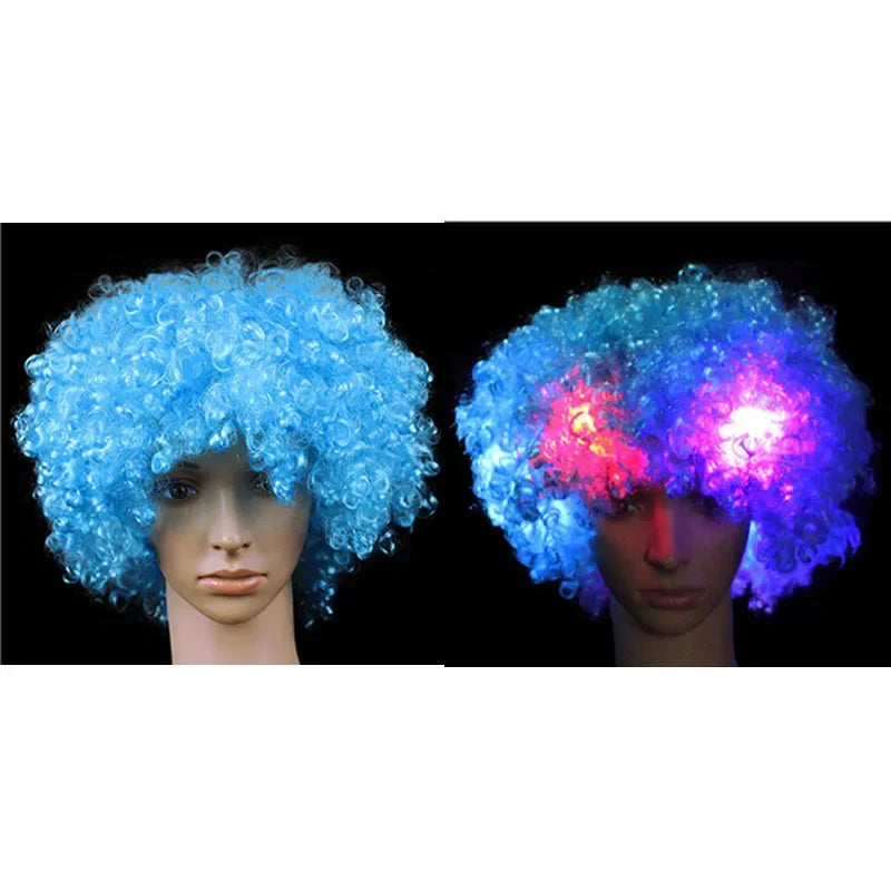 LED Light-Up Clown Headband Flashing Glow Party Accessory LED Party Headband Babs SKY BLUE