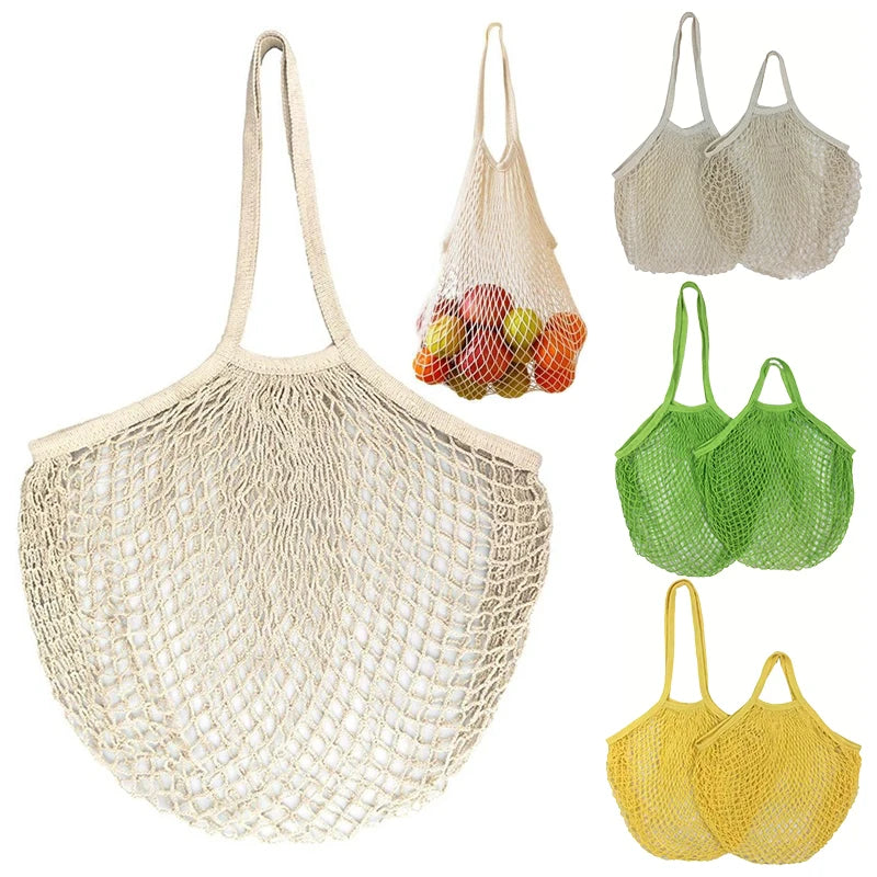 Reusable Cotton Mesh Grocery Bags – Foldable Produce Storage Reusable Mesh Bag Babs