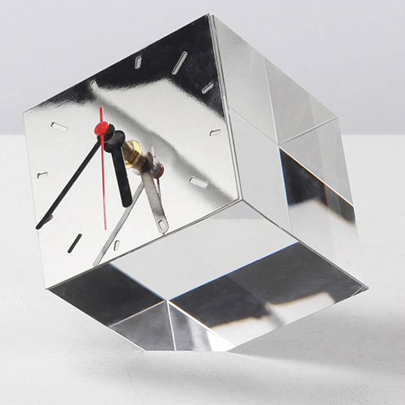 Nordic Desk Clock Figurine – Crystal & Stone Modern Home Decor Decorative Desk Clock Babs