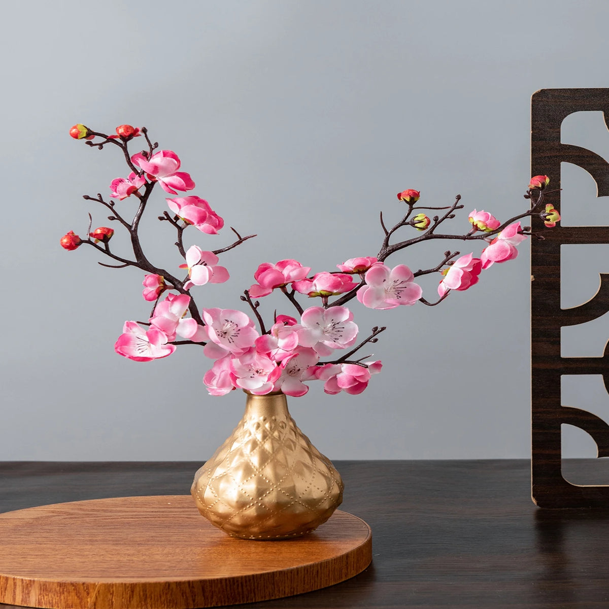 Silk Plum Blossom Peach Branch Artificial Flowers – Décor & Wedding Artificial Silk Flowers Babs