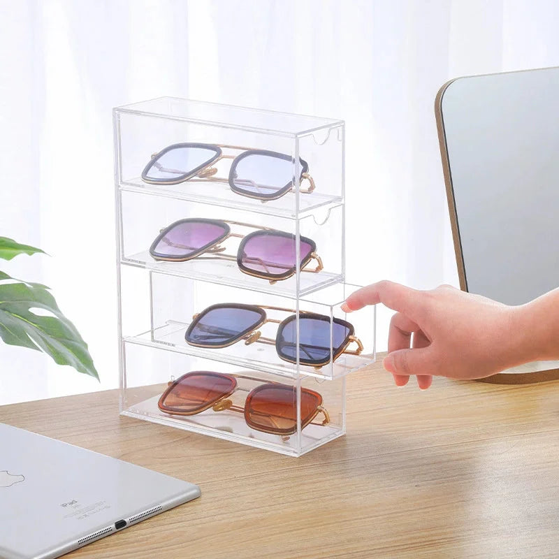 Acrylic Sunglasses Organizer Multi-Layer Dustproof Display Box Eyewear Display Organizer Babs