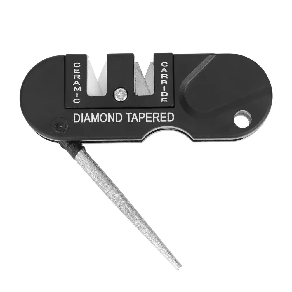 4-in-1 Portable Knife Sharpener – Carbide, Ceramic & Diamond Rod Knife Sharpener Babs m-black M