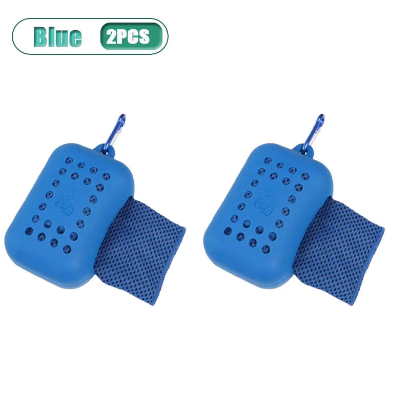 Quick Dry Cooling Towel – Microfiber Ice Towel for Sports Cooling Sports Towel Babs Blue-2PCS