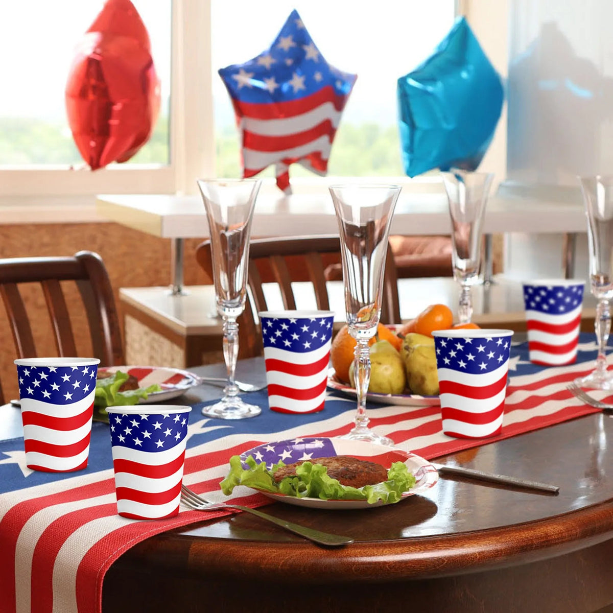10-Pack Independence Day Paper Cups | American Flag Party Cups Disposable Party Cups Babs
