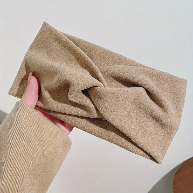 Knotted Elastic Headband – French Wide Brim Hair Accessory Knotted Headband Babs khaki