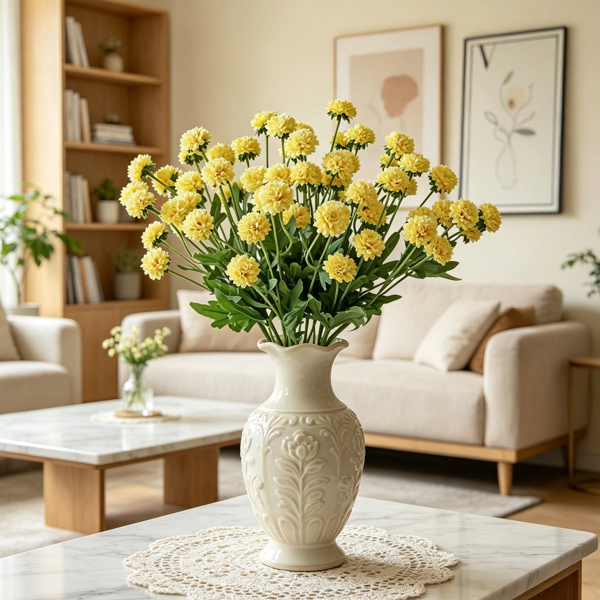 Silk Ball Chrysanthemum Artificial Flowers | Wedding & Home Decor Artificial Flowers Babs