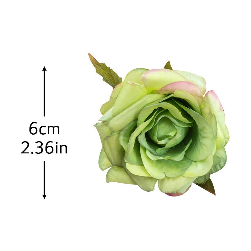 5Pcs Silk Rose Artificial Flower Heads – Wedding & Home Decor Artificial Flower Heads Babs