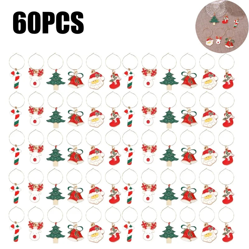 Christmas Wine Glass Charms – Holiday Drink Markers & Gifts Wine Glass Charms Babs 10Set