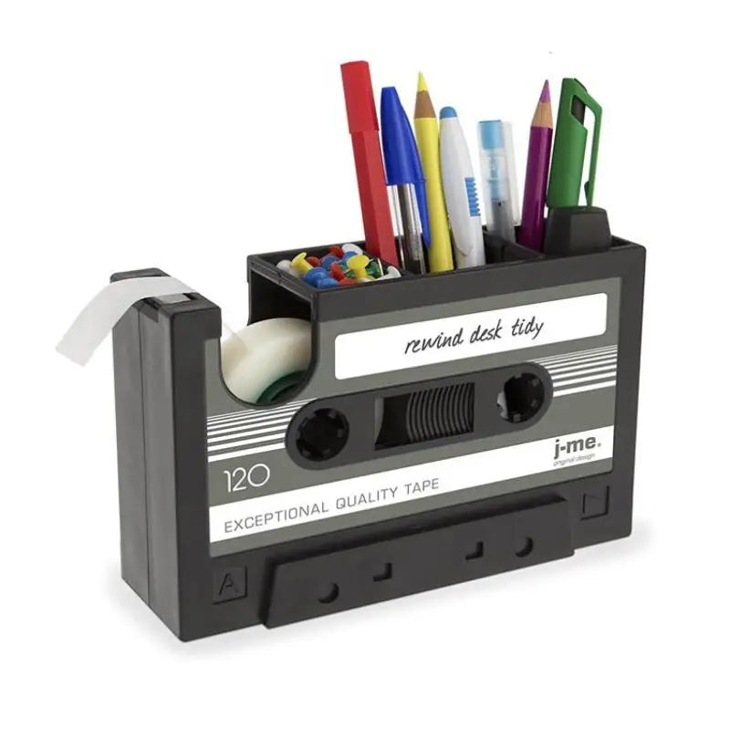 Retro Cassette Tape Dispenser & Pen Holder Desk Organizer Desk Organizer Babs A2