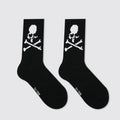 Hip Hop Skull Socks – Black & White Cotton Mid-Tube Women's Cotton Crew Socks Babs black