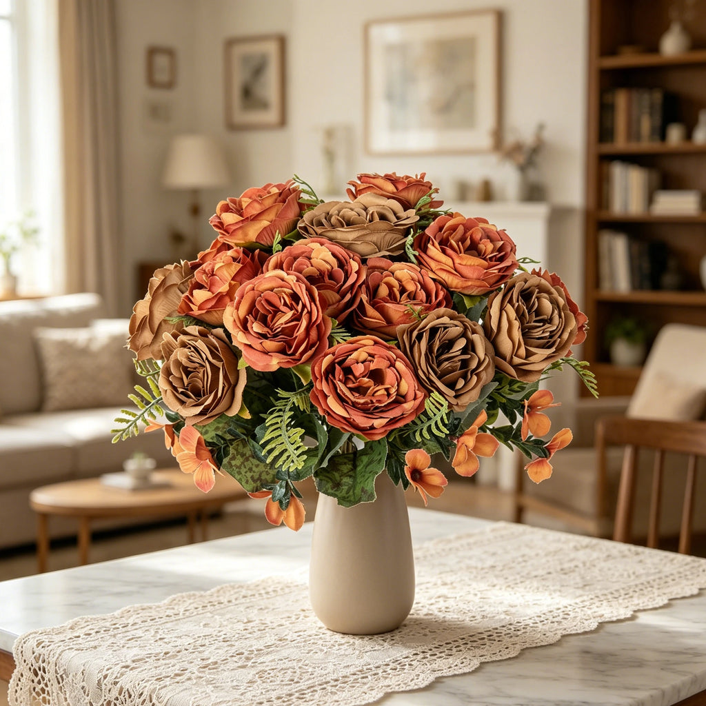 Artificial Silk Peony Bouquet | Fake Flowers for Home & Weddings Artificial Flower Bouquet Babs