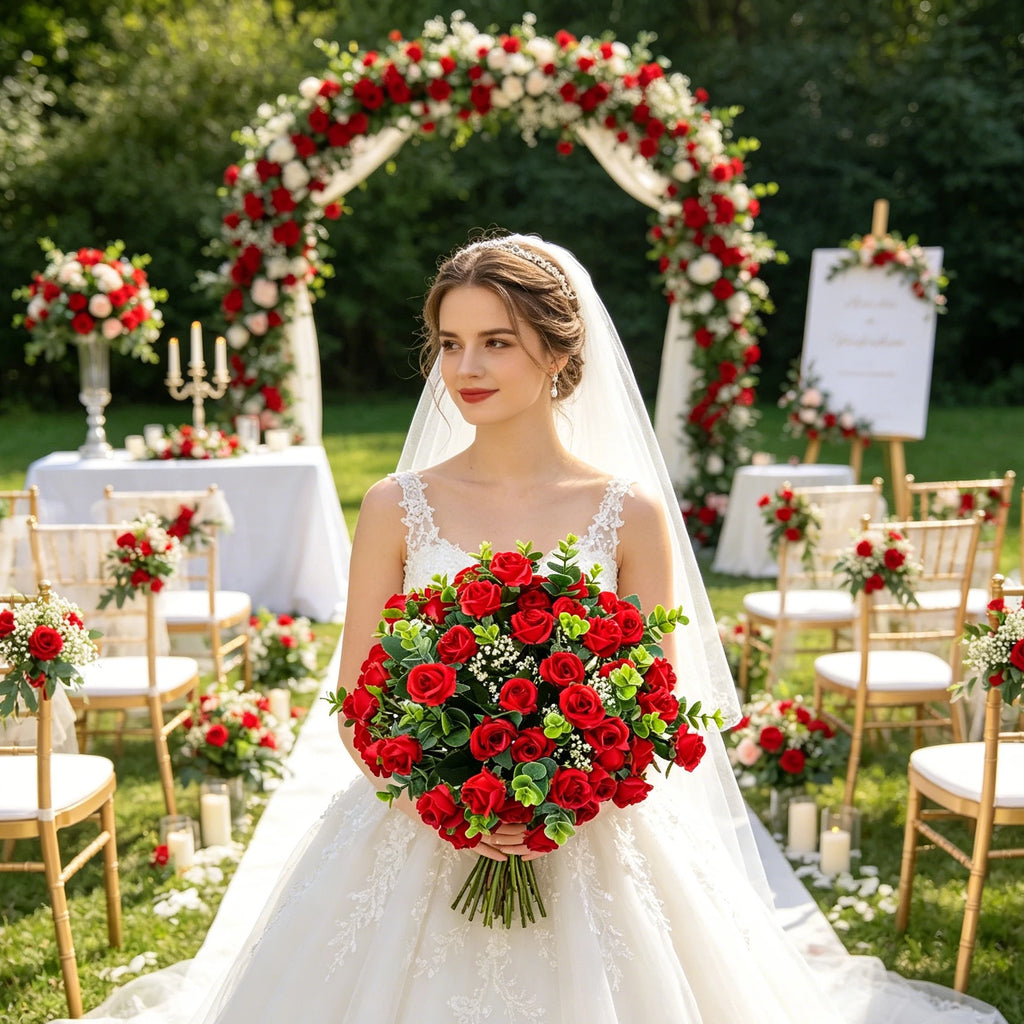 Silk Rose Artificial Flowers – Wedding, Home & Party Décor Artificial Flower Bouquet Babs
