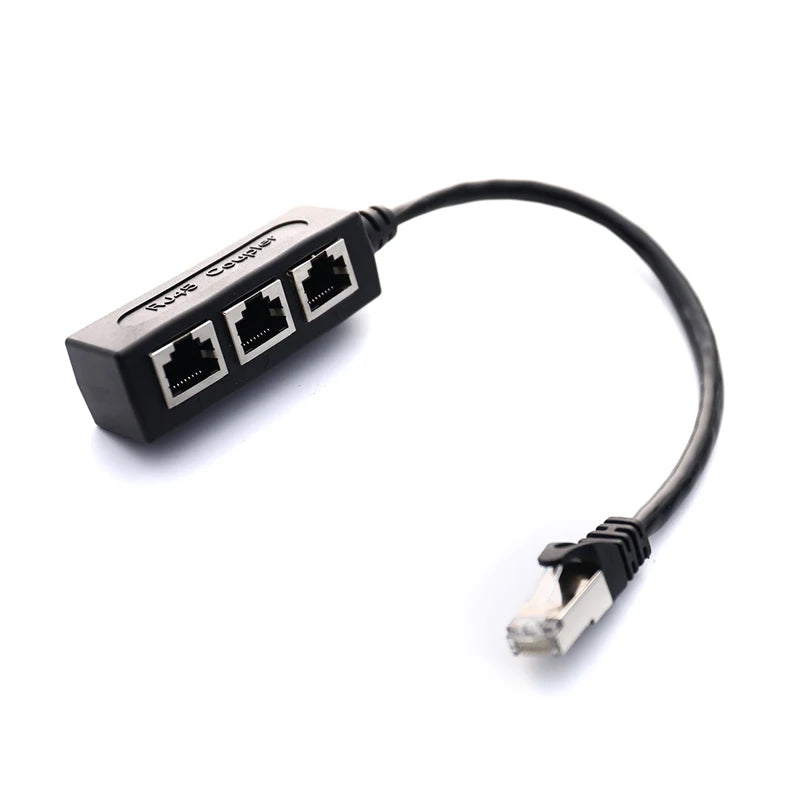 RJ45 1-to-3 Ethernet Splitter LAN Network Adapter Cable Ethernet Splitter Adapter Babs Onesize