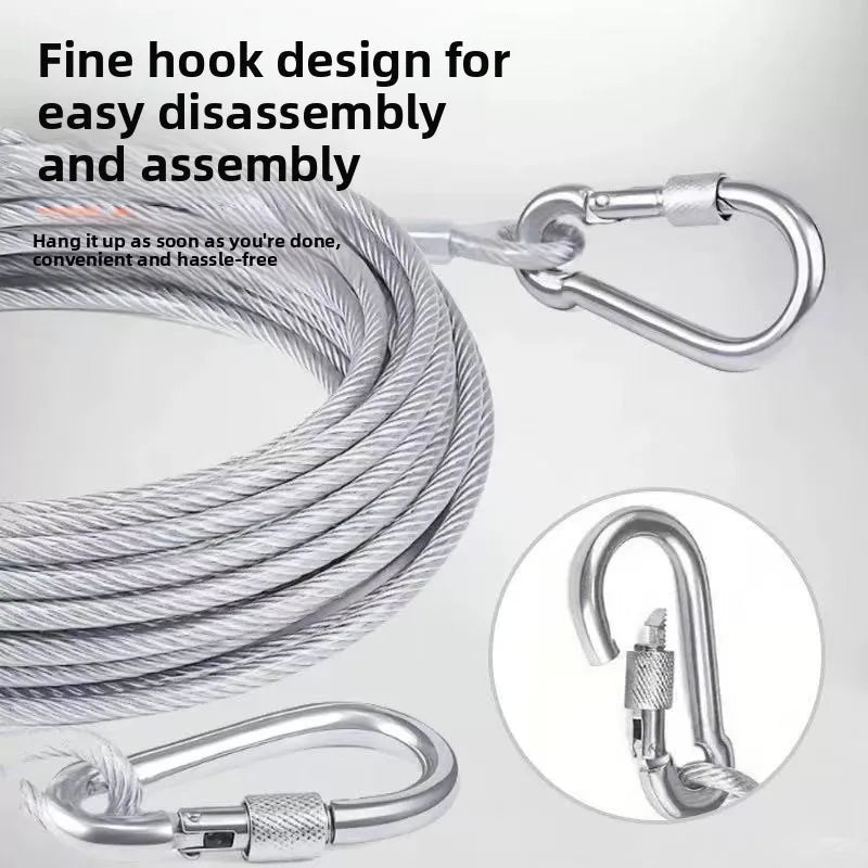 Heavy Duty Coated Steel Wire Dog Tether Leash & Tie-Out Rope Dog Tether Leash Babs