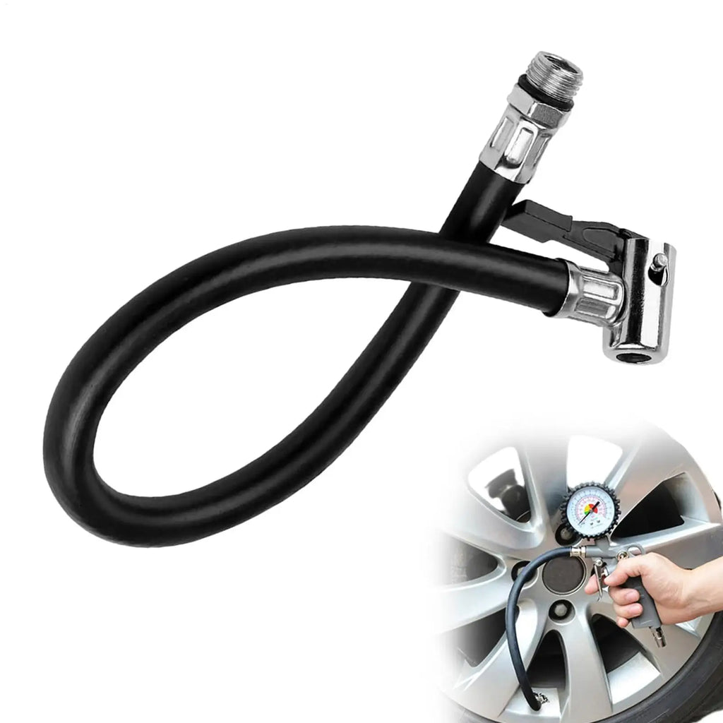 Rubber Tire Inflator Hose – Air Compressor Extension for Car & Bike Tire Inflator Hose Babs