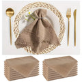 10Pcs Rustic Gauze Cloth Napkins – Wedding & Party Table Decor Cloth Napkins Babs Brown 10Pcs