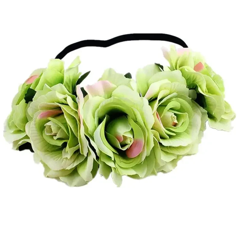 10-Pack Rose Flower Headband Wreath – Wedding & Party Set Floral Wreath Headband Babs 18