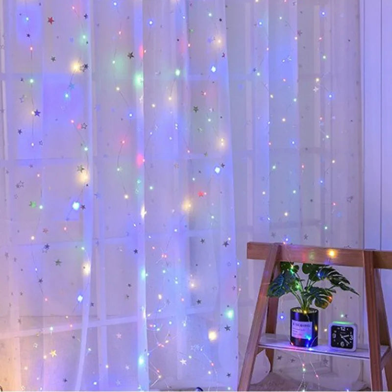 Christmas LED Curtain Fairy String Lights – USB, 8 Modes LED Curtain String Lights Babs