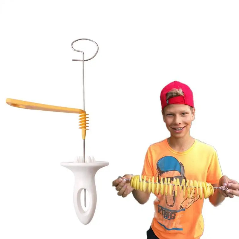 3-String Spiral Potato Slicer – Stainless Steel Twisted Cutter Spiral Vegetable Slicer Babs
