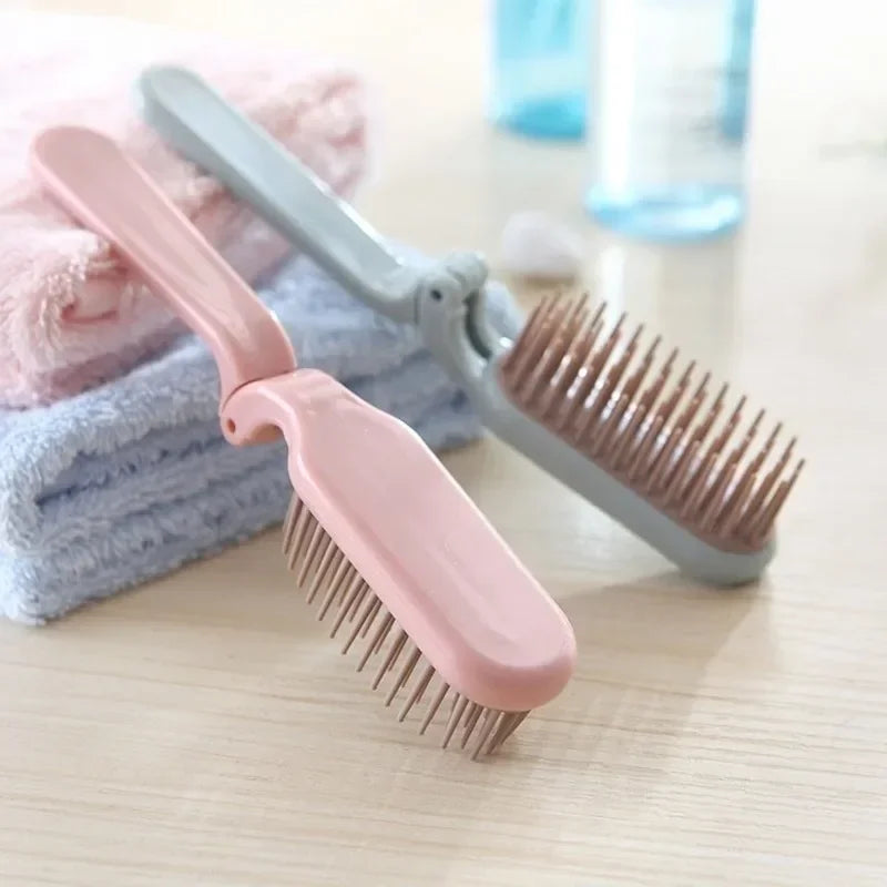 Babs Mini Folding Air Cushion Hair Brush – Anti-Static, Portable Folding Hair Brush Babs