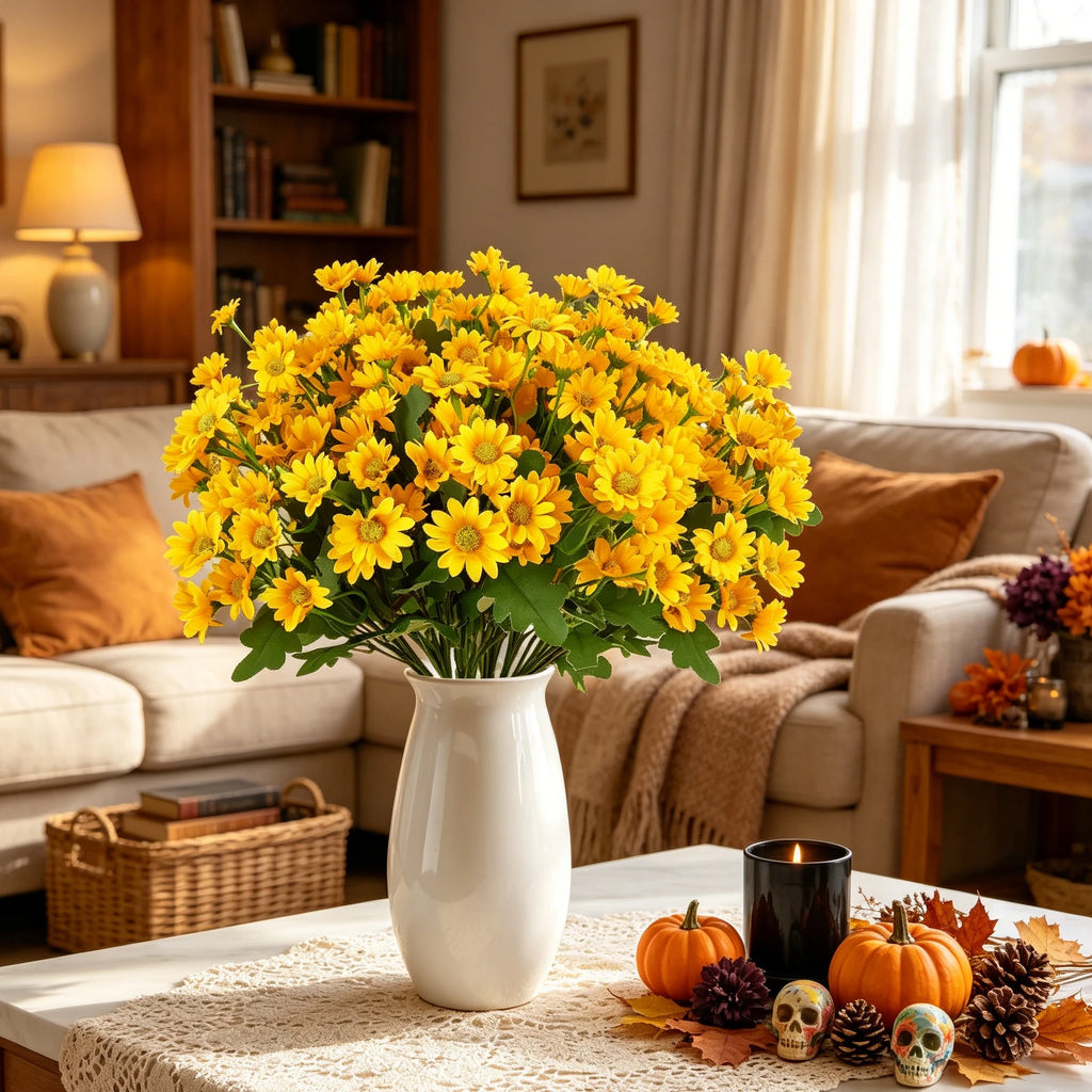 Silk Daisy Artificial Flowers Bouquet – Wedding & Home Decor Artificial Flower Bouquet Babs