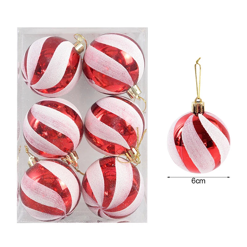 6-Pack 6cm Christmas Ball Ornaments – Xmas Tree Pendants Christmas Ball Ornaments Babs