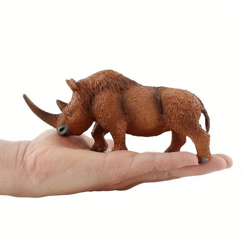 Long-Haired Rhinoceros Animal Model Figurine Ornament Animal Figurine Ornament Babs