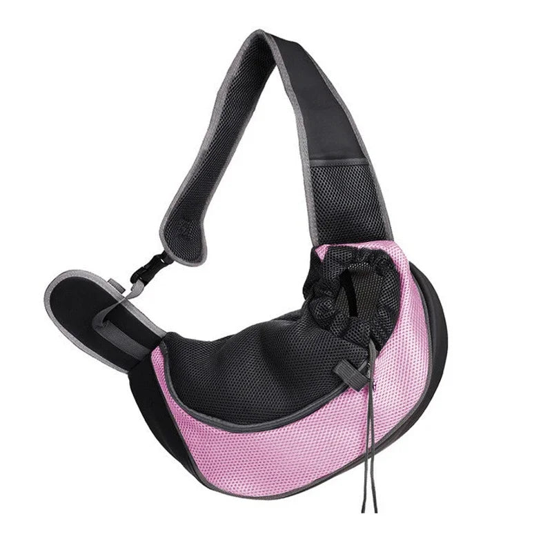 Mesh Pet Carrier Sling Bag – Crossbody Backpack for Cats & Dogs Pet Carrier Bag Babs Pink S