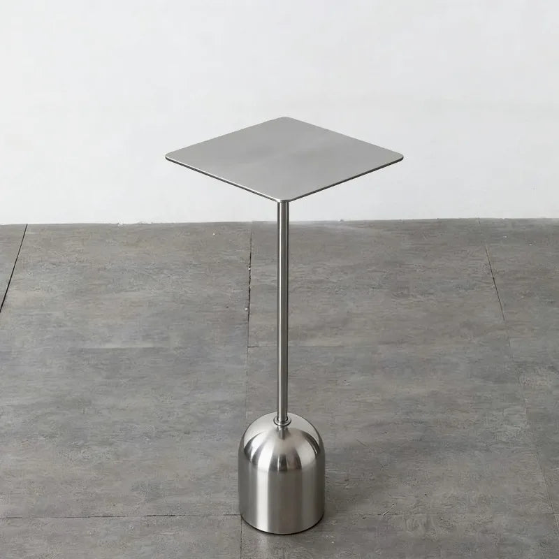 Modern Round Metal Side Table – Minimalist Silver Coffee Table Metal Side Table Babs