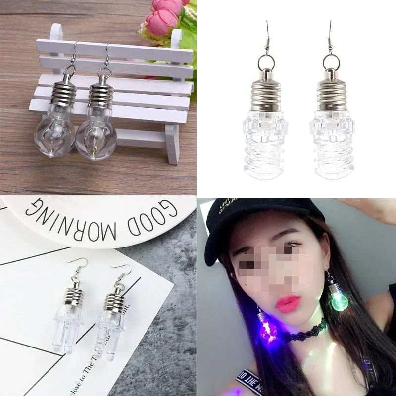 10 Pairs LED Glow Crystal Earrings – Light Up Party Ear Studs LED Glow Earrings Babs mix colors