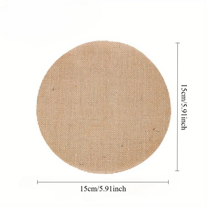 Round Burlap Jute Placemats – Rustic Natural Table Mats Woven Table Placemat Babs