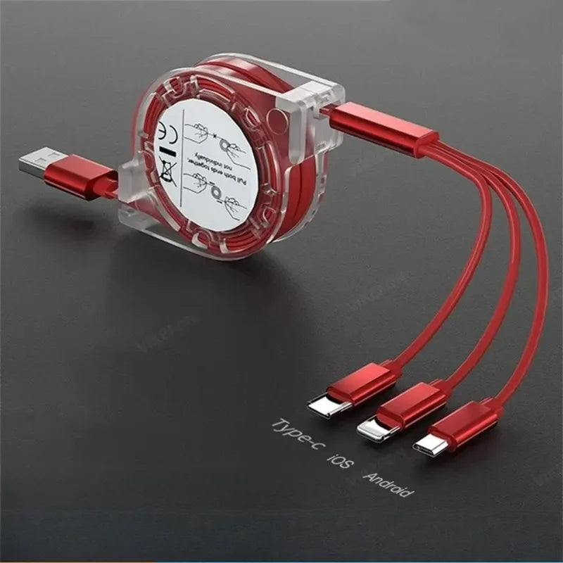 3-in-1 Retractable Charging Cable – Multi-Tip USB Multi-Tip USB Cable Babs