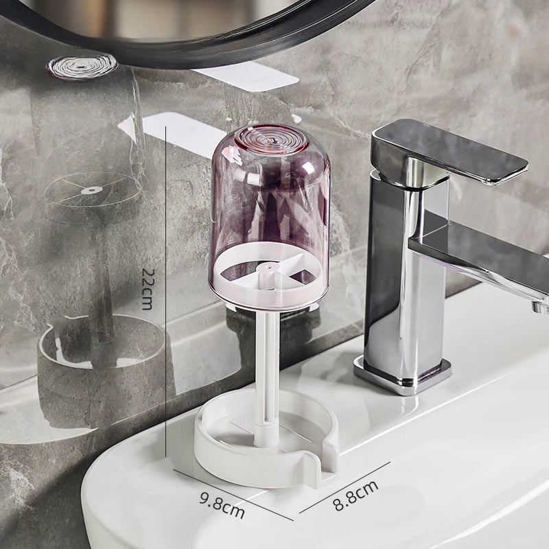 Toothbrush Holder with Dust Cover & Drainage – Bathroom Organizer Toothbrush Holder Babs pink1