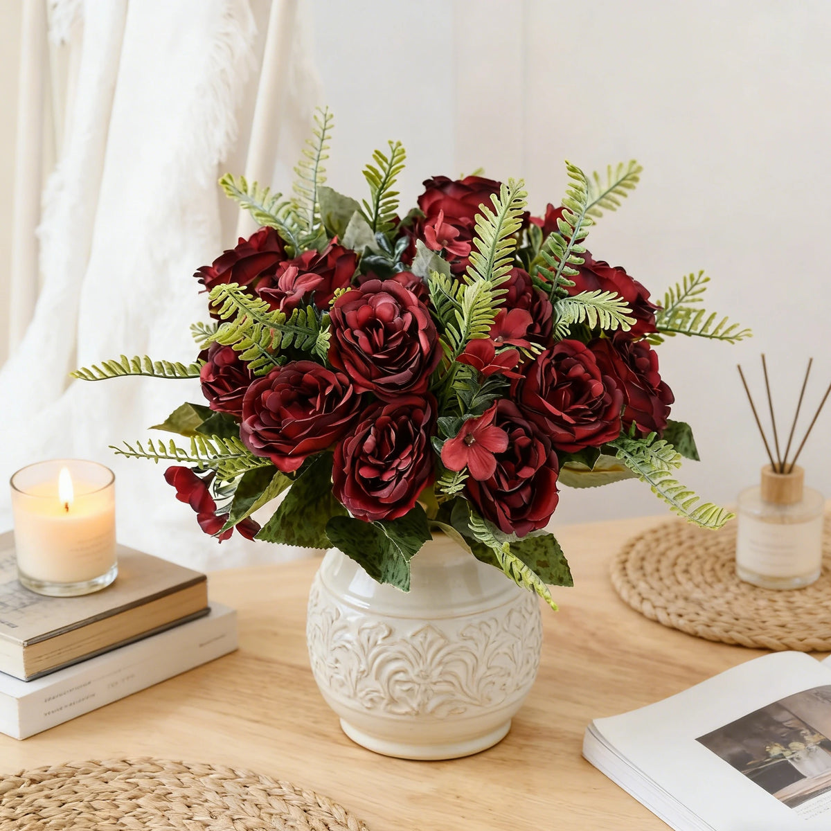 Artificial Silk Peony Bouquet – Wedding & Home Décor Flowers Artificial Flower Bouquet Babs