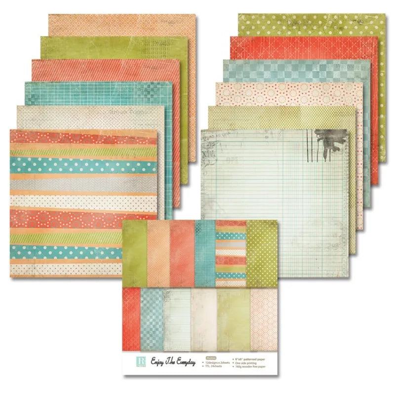 24-Sheet Craft Paper Pad – Scrapbooking, Origami & Card Making Craft Paper Pad Babs 1set