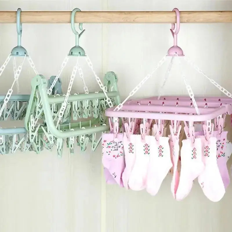 36-Clip Folding Drying Rack for Socks & Lingerie | Compact Folding Drying Rack Babs