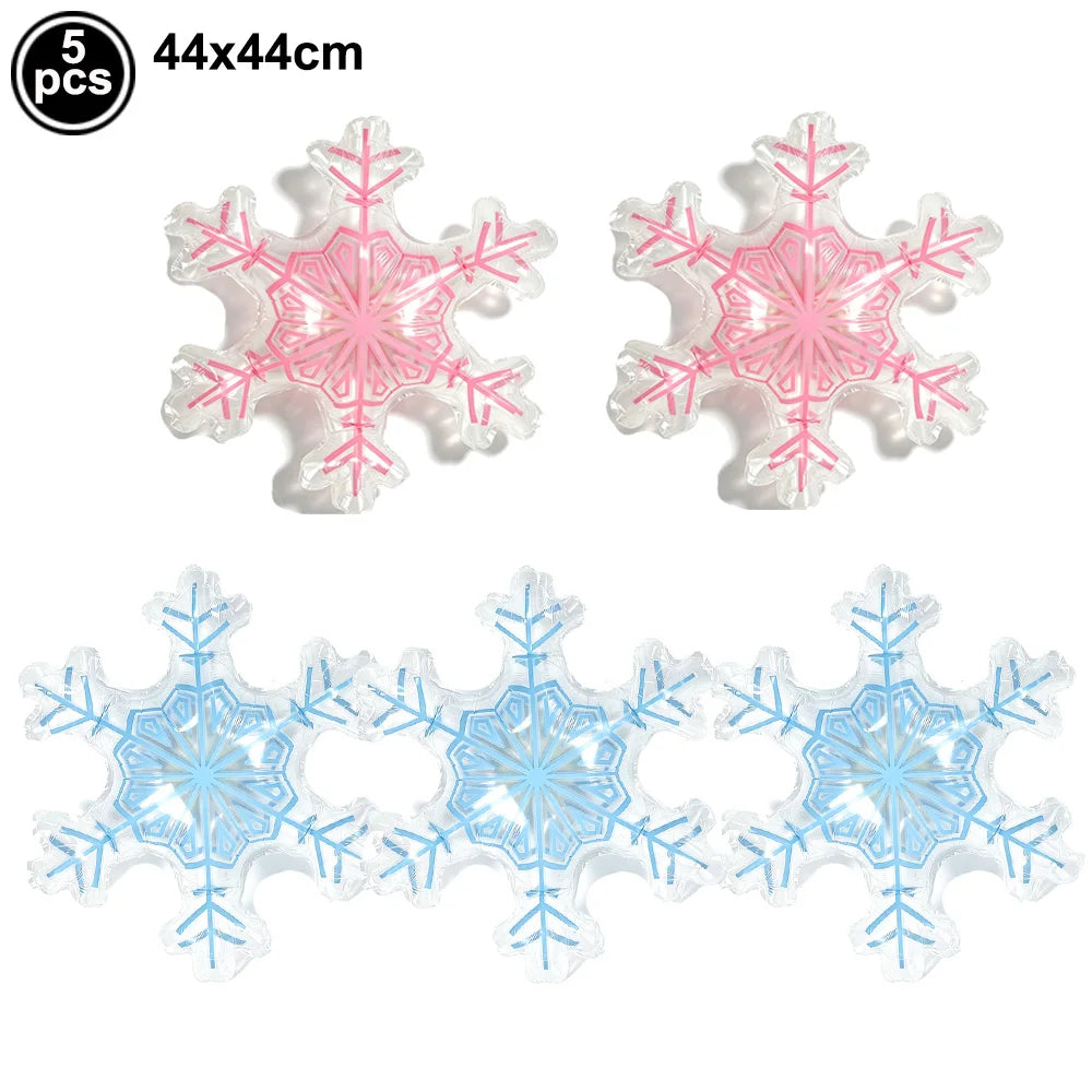 Snowflake Foil Balloons – White Pink Blue Party Décor Foil Party Balloons Babs Burgundy As pictures show