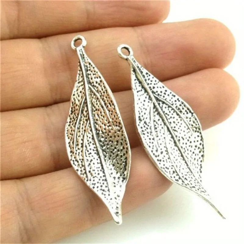 10PCS Antique Silver Leaf Pendants – DIY Jewelry Making Charms Jewelry Making Charms Babs