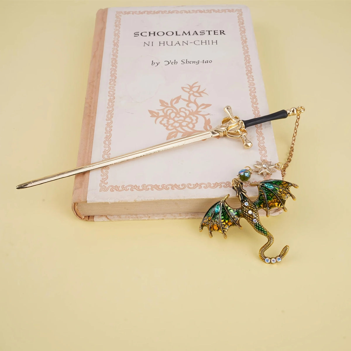 Alloy Dragon Sword Bookmark – Fantasy Gift for Book Lovers Decorative Bookmark Babs
