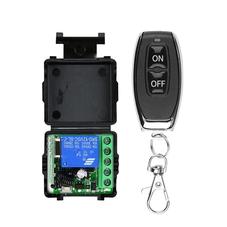 433MHz RF Wireless Relay Switch DC 12V 2-Channel Remote Control RF Relay Switch Babs 1 switch 1 remote