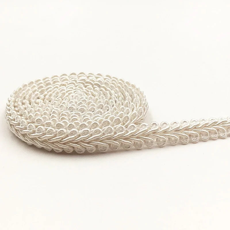 5M x 8mm Gold Silver Braided Lace Ribbon – DIY Sewing Trim Sewing Lace Trim Babs beige